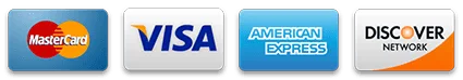 Accepted payment methods: Visa, Mastercard, American Express and Discover
